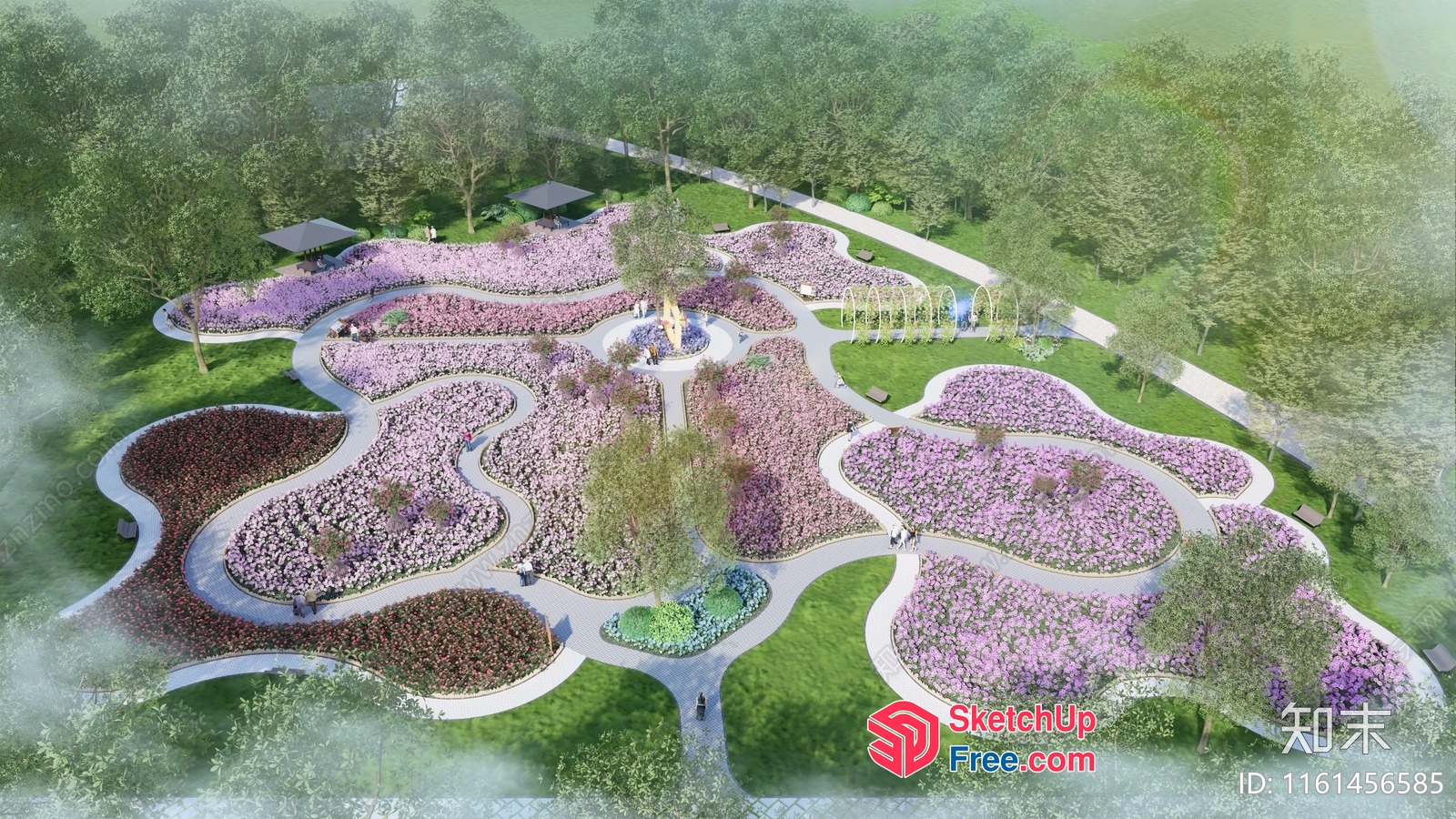 Serene Garden Landscape 3D SketchUp File