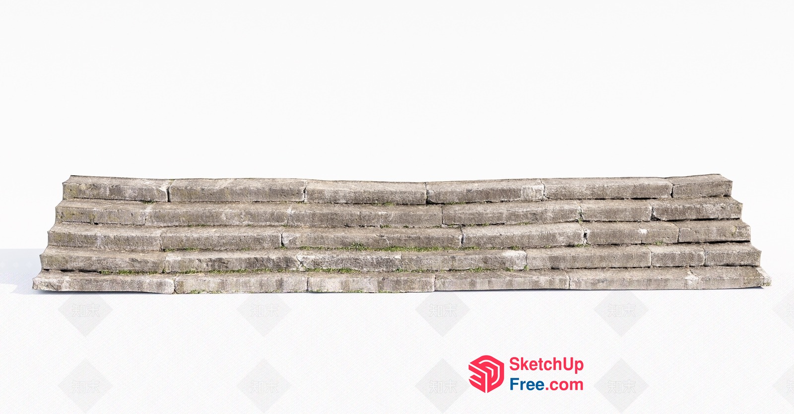 Weathered Stone Staircase 3D SketchUp File