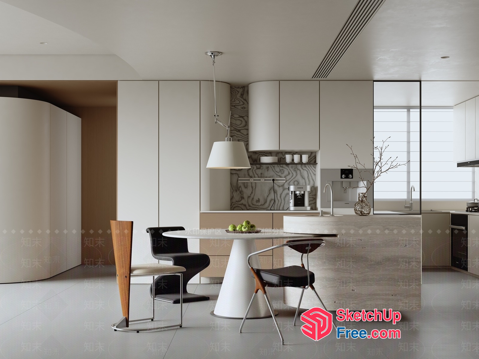 Modern Minimalist Kitchen Interior Design 3D SketchUp File