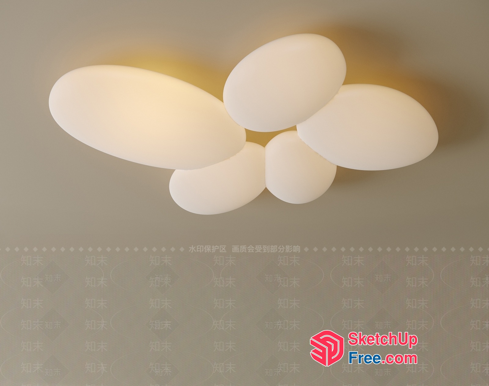 Modern Oval Ceiling Light Fixture 3D SketchUp File