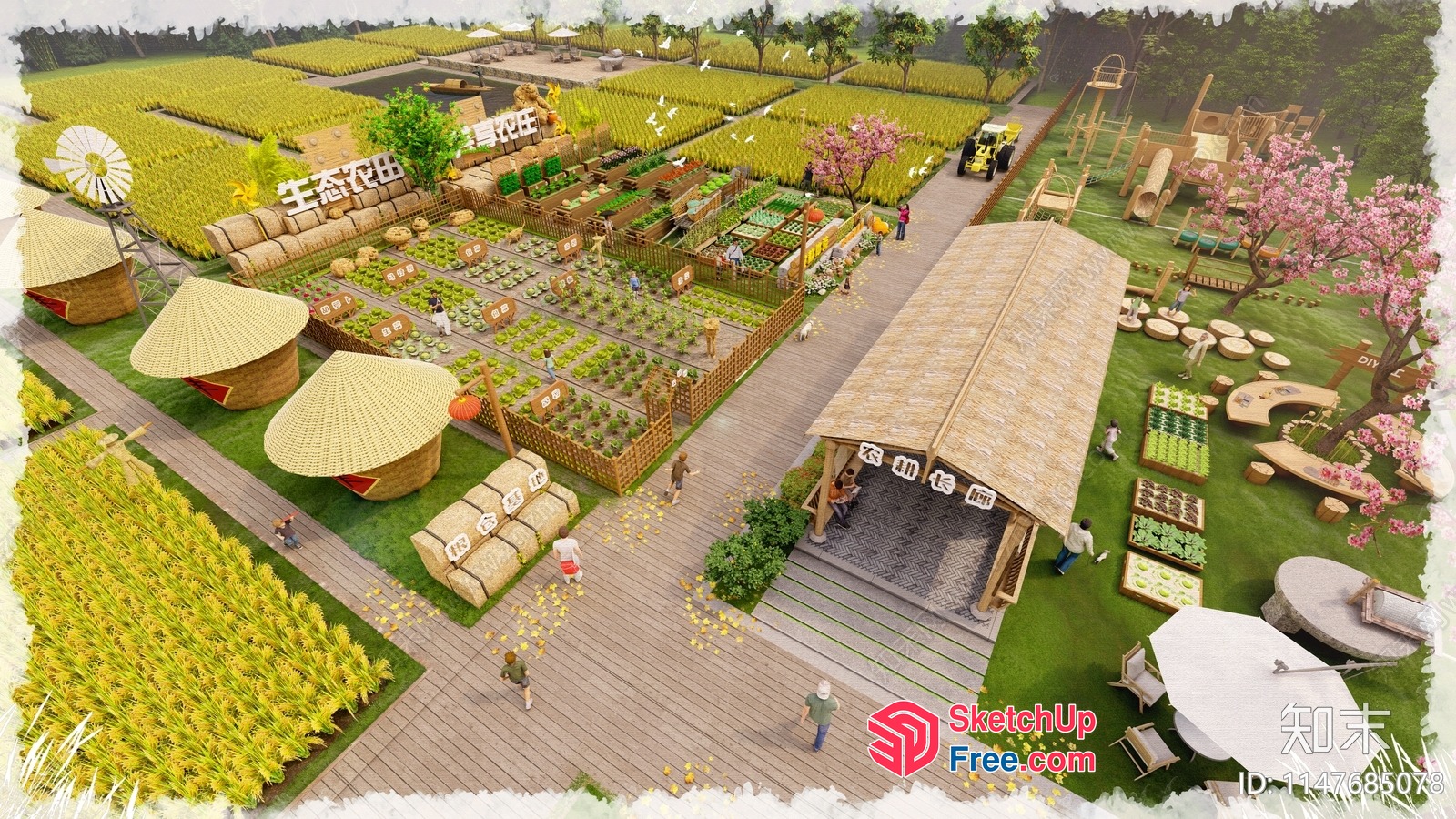 Modern Agricultural Theme Park 3D SketchUp File