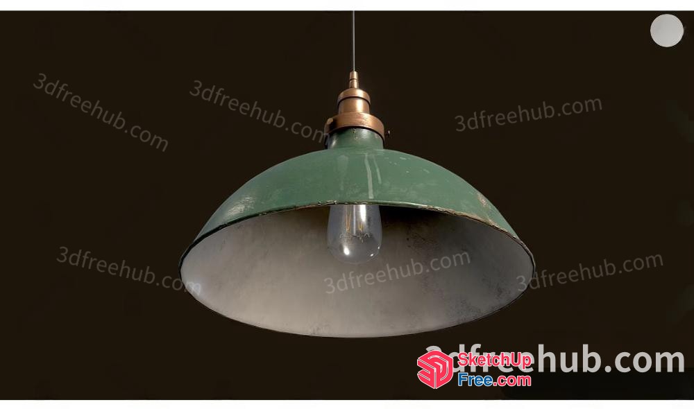 Vintage Green And White Hanging Light Fixture 3D SketchUp File