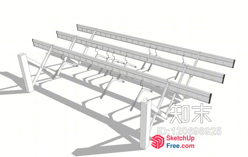 Metal Railing With Posts 3D SketchUp File