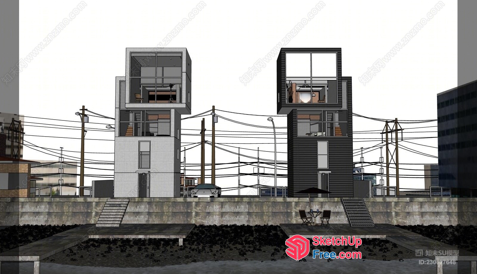 Modern Urban Architecture 3D SketchUp File