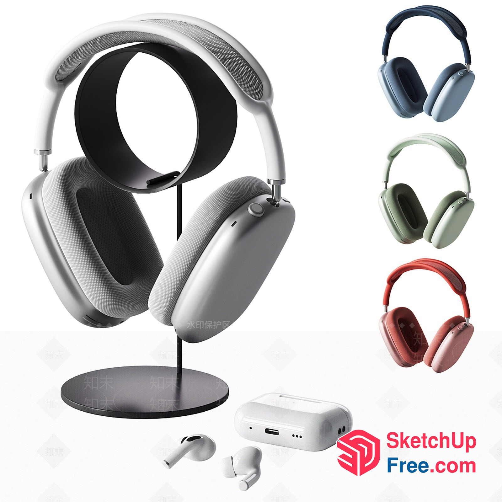 Headphones And Accessories Display 3D SketchUp File