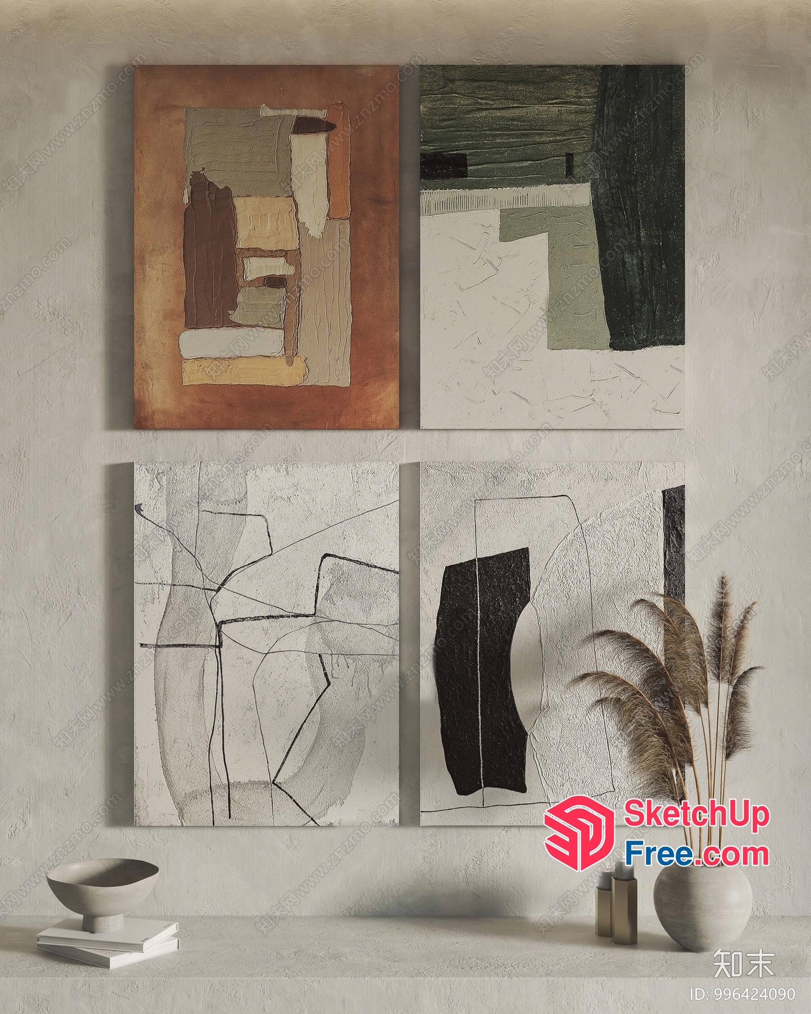 Abstract Artwork Collection 3D SketchUp File