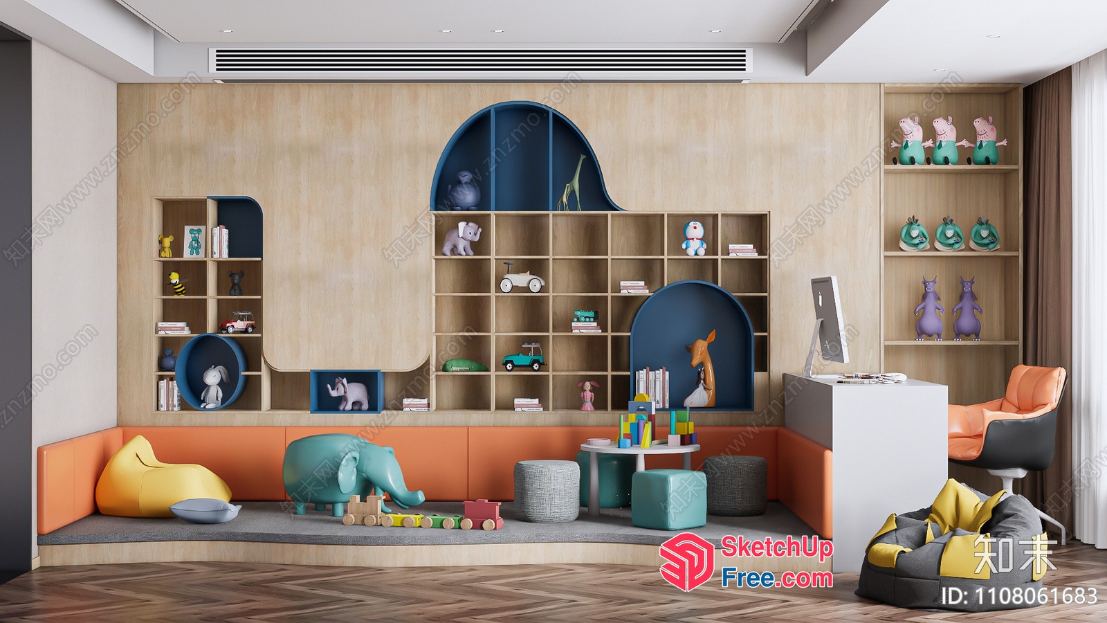 Vibrant Playroom With Animal Decor 3D SketchUp File
