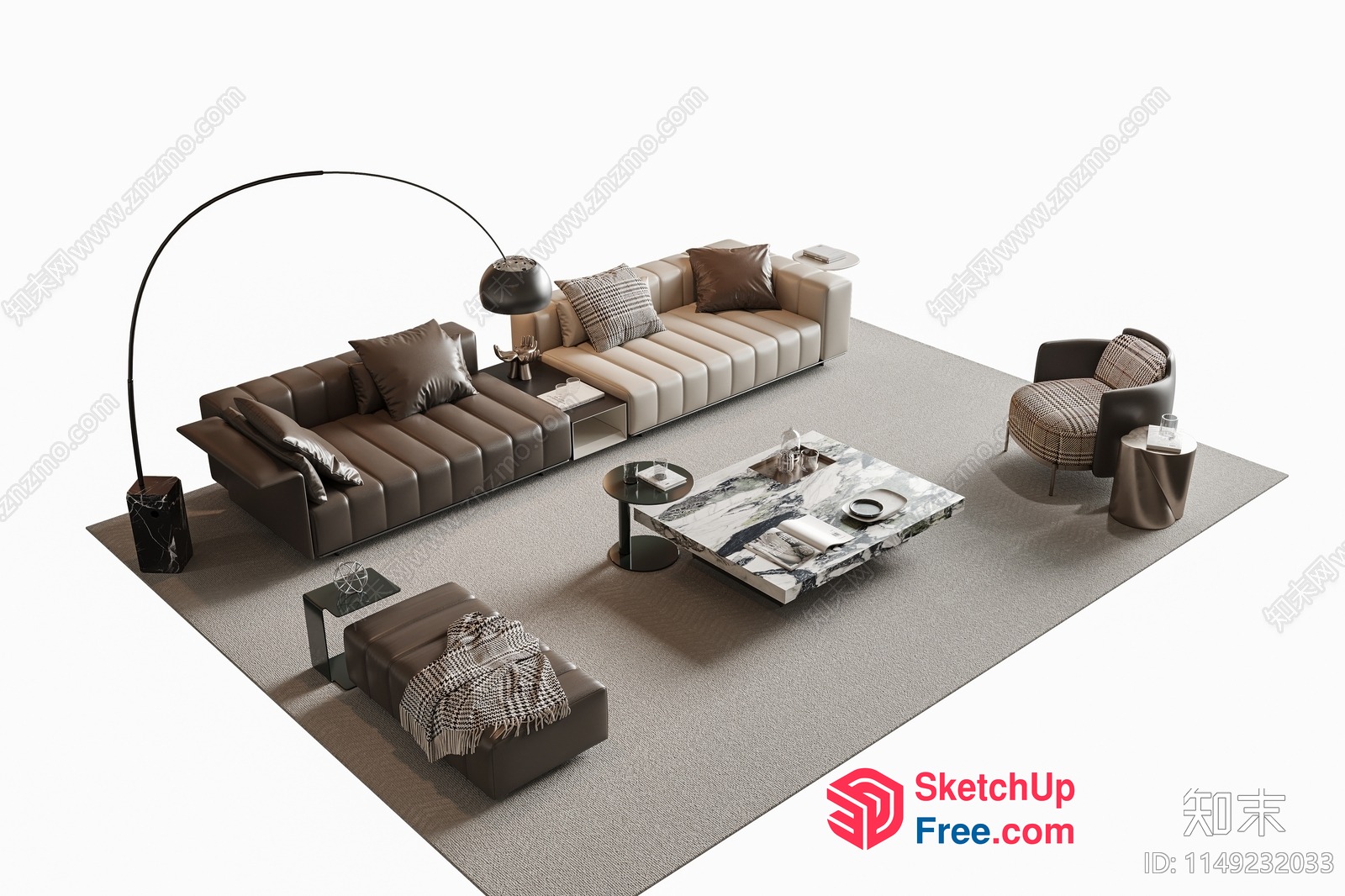 Modern Minimalist Living Room Interior 3D SketchUp File