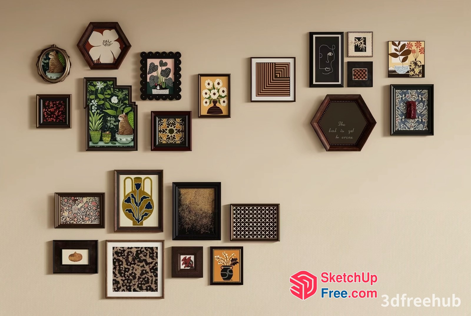Artistic Wall Decor Collection 3D SketchUp File
