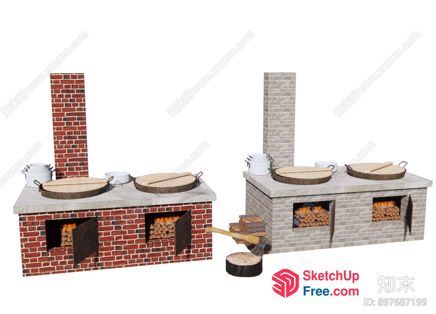 Traditional Outdoor Cooking Stoves 3D SketchUp File