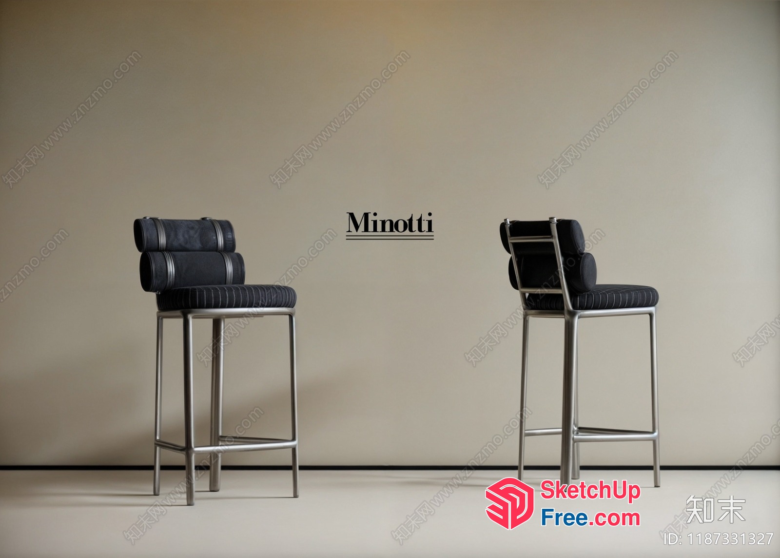 Minotti Bar Stools 3D SketchUp File