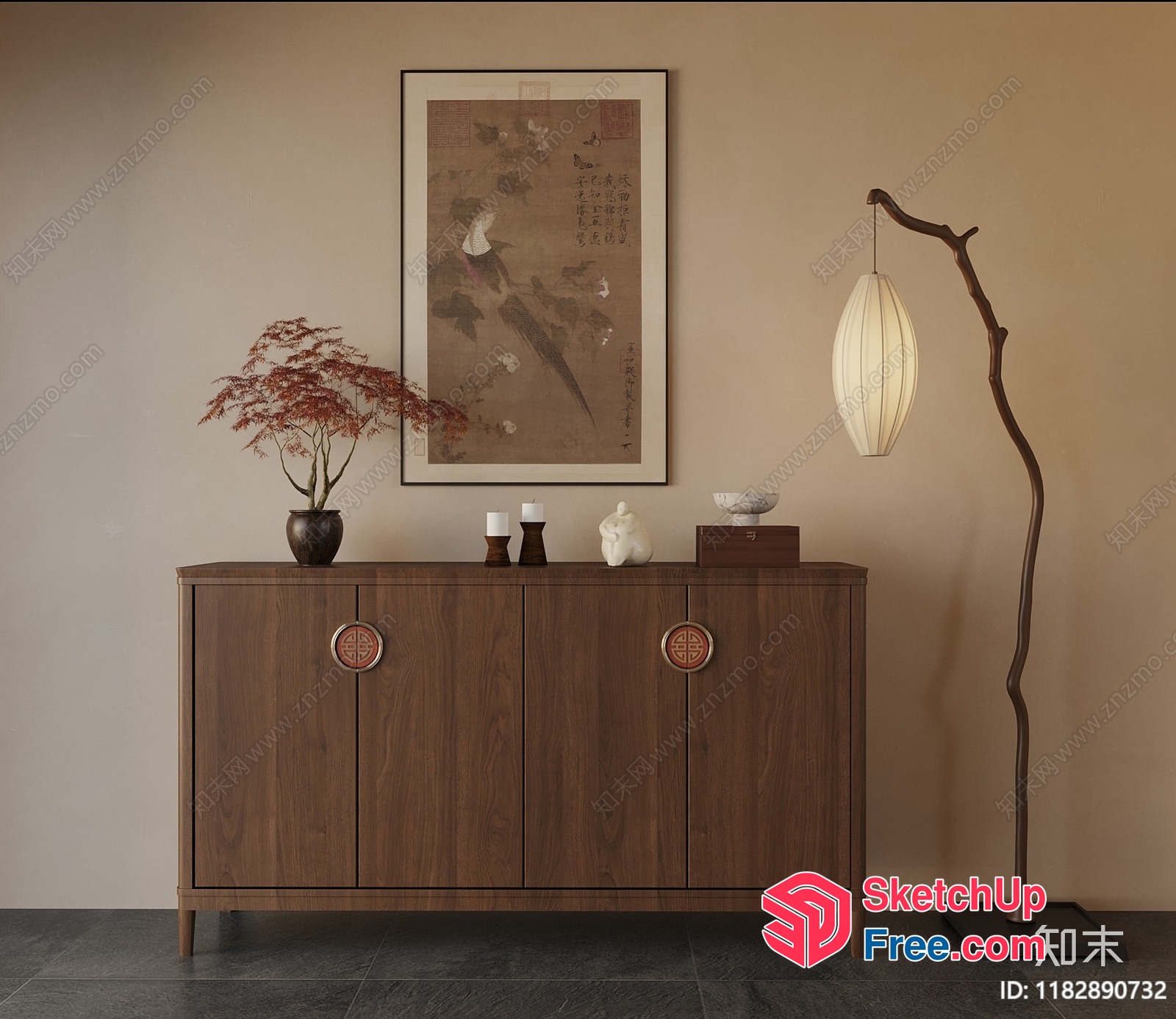 Elegant Japanese-Inspired Home Decor 3D SketchUp File