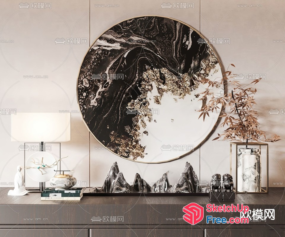 Elegant Modern Japanese Style Interior Design 3D SketchUp File