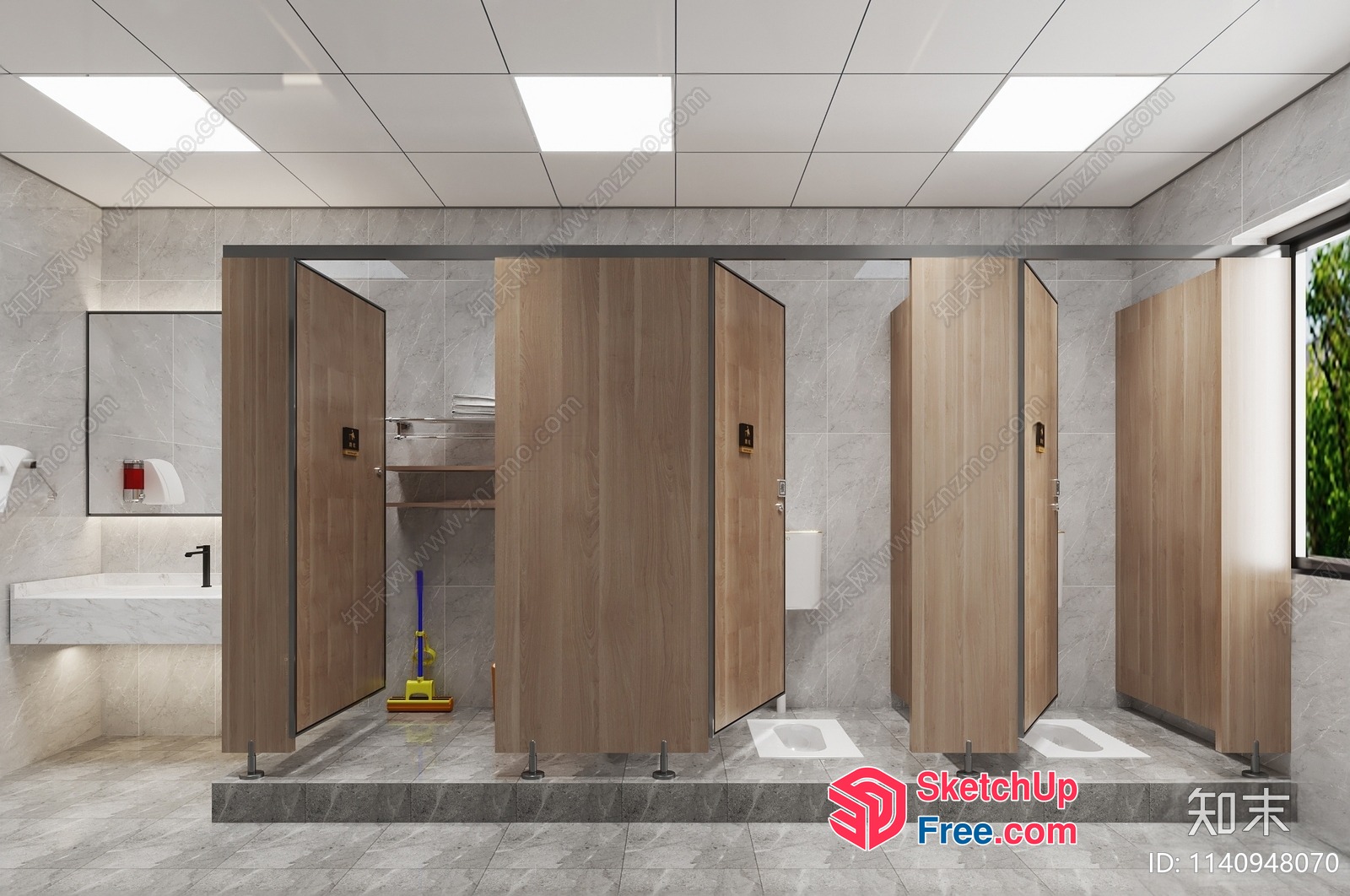 Modern Bathroom Interior With Clean Lines And Neutral Colors 3D SketchUp File