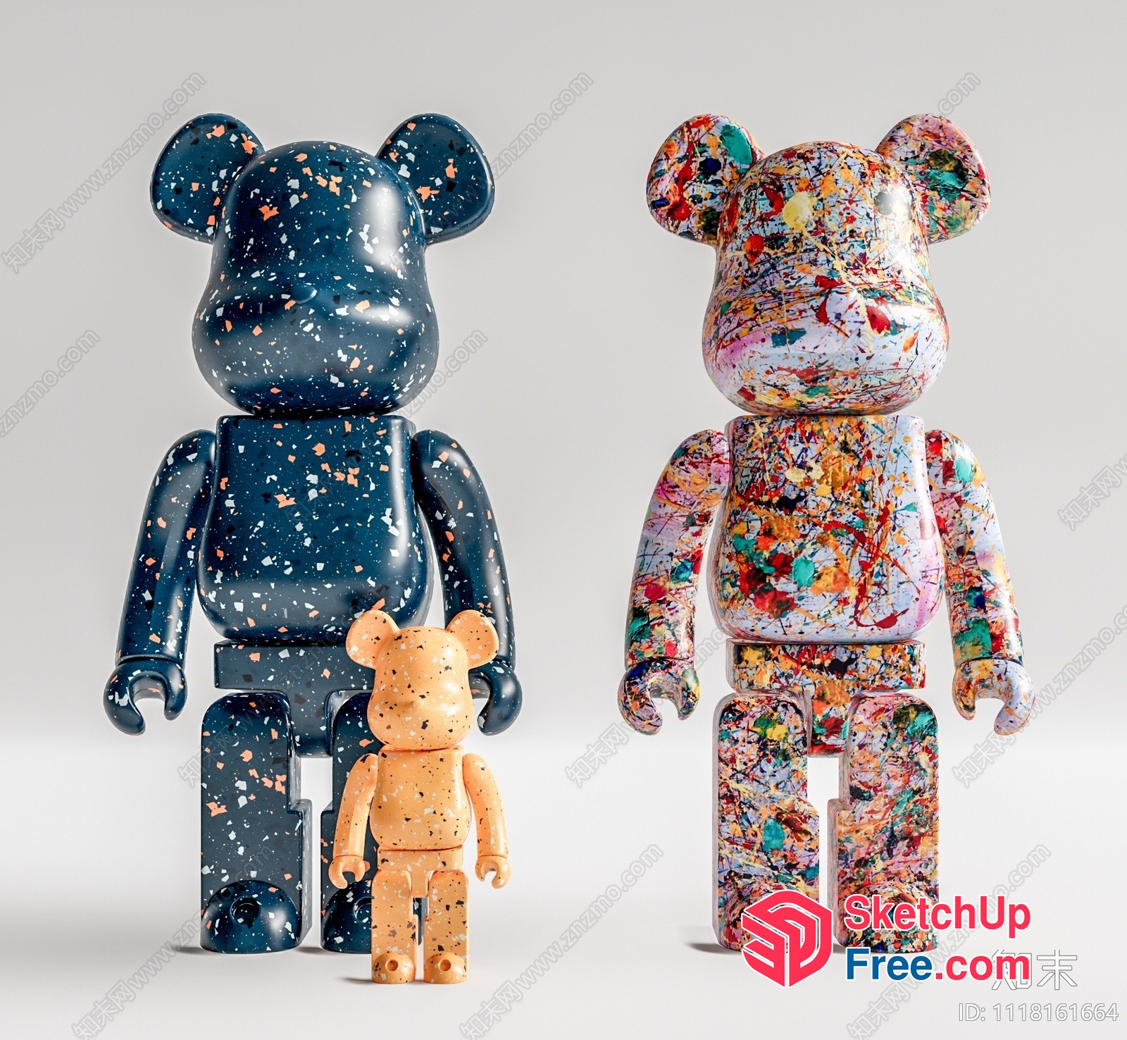 Colorful Bear Figurines 3D SketchUp File