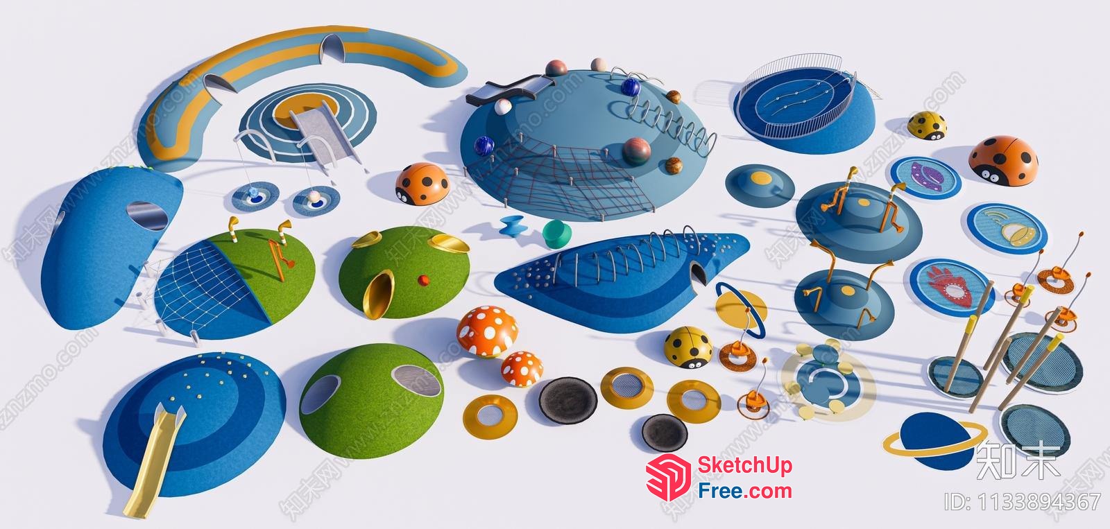 Colorful 3D Objects And Scenes 3D SketchUp File