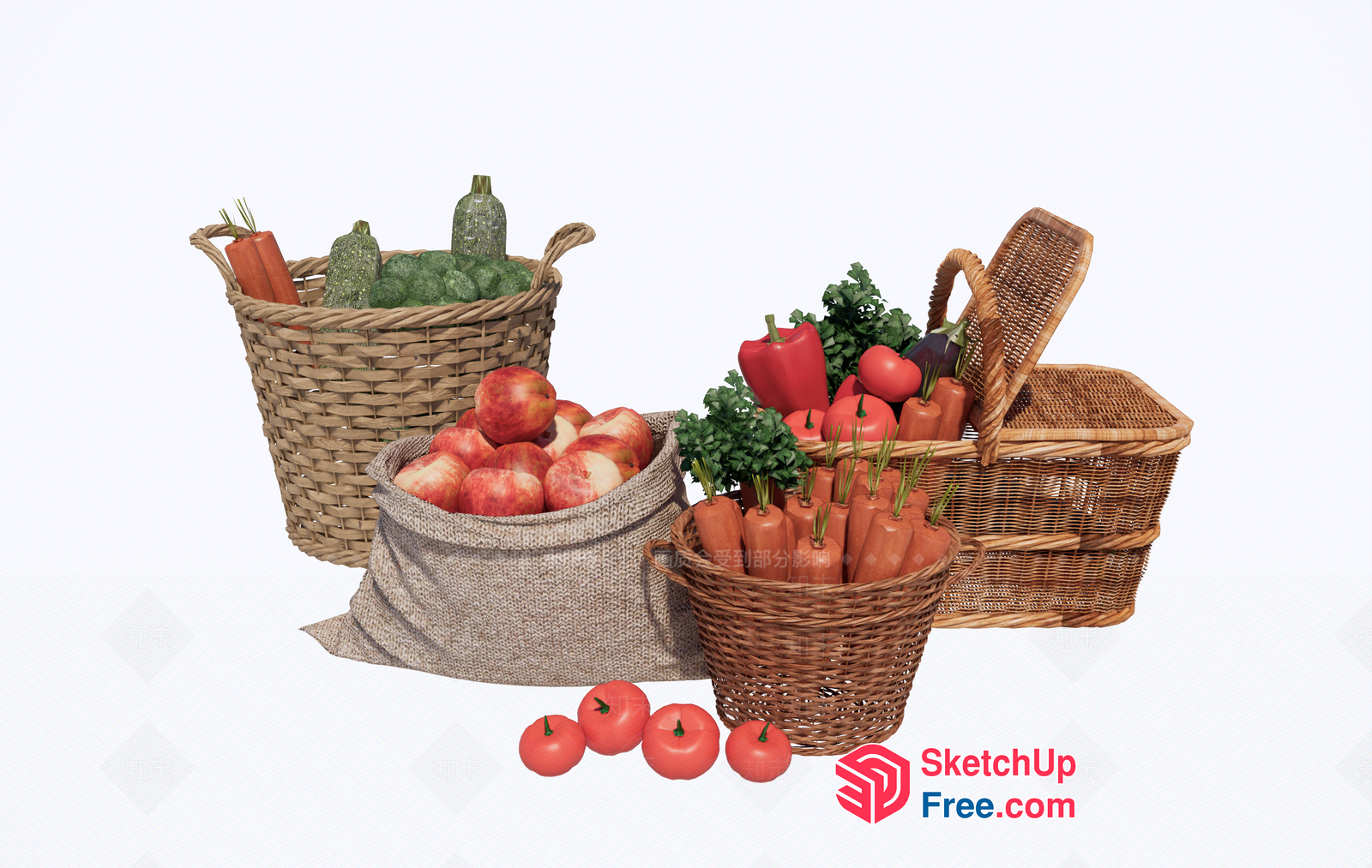 Fresh Produce Arrangement 3D SketchUp File