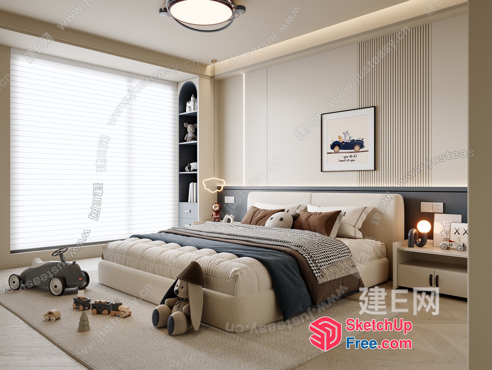 Modern And Cozy Children'S Bedroom With Playful Decor 3D SketchUp File