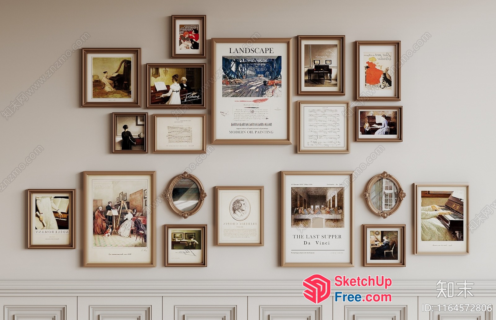 Elegant Artistic Framed Art Collection 3D SketchUp File