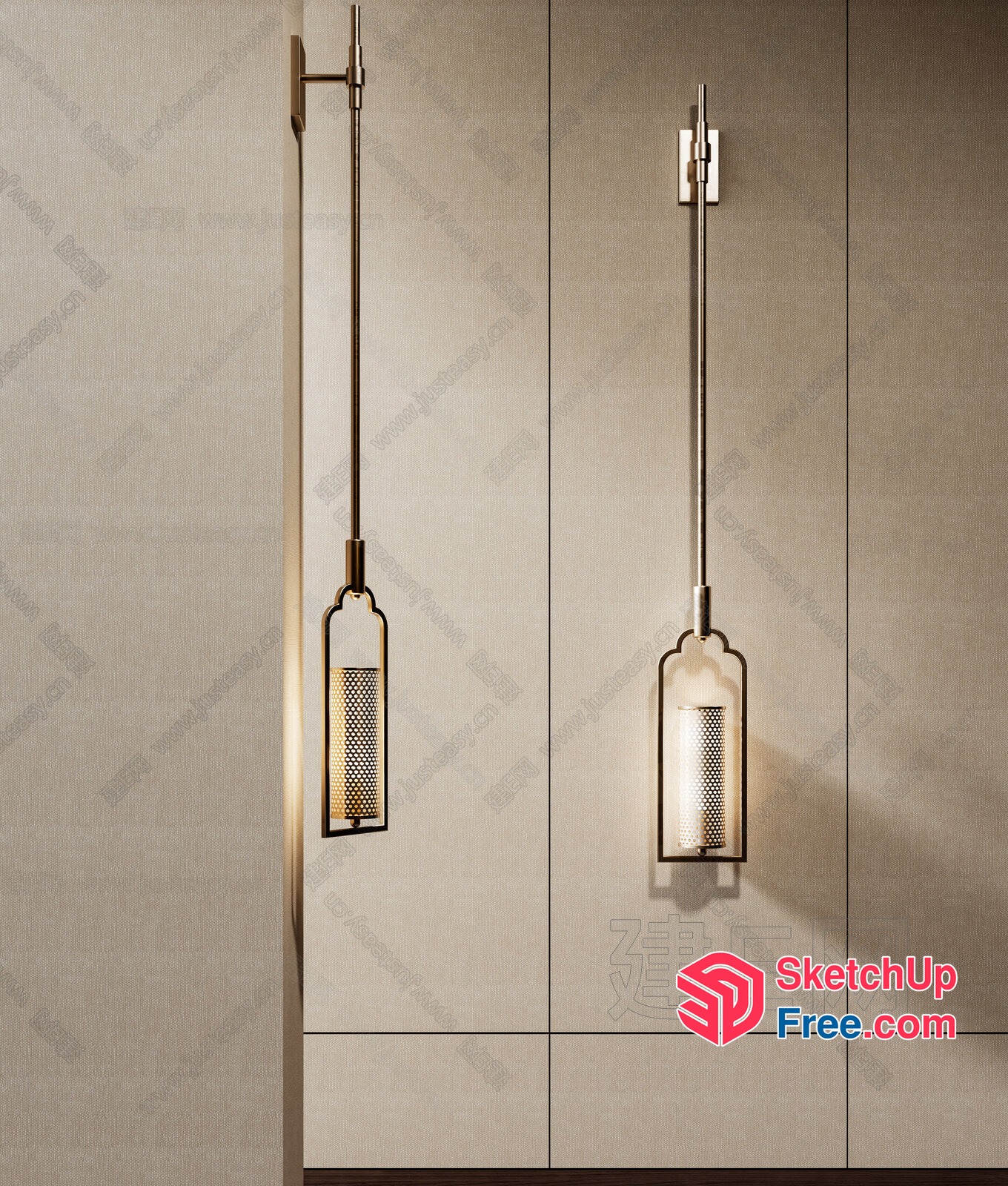 Hanging Pendant Light Fixtures In A Modern Minimalist Style 3D SketchUp File