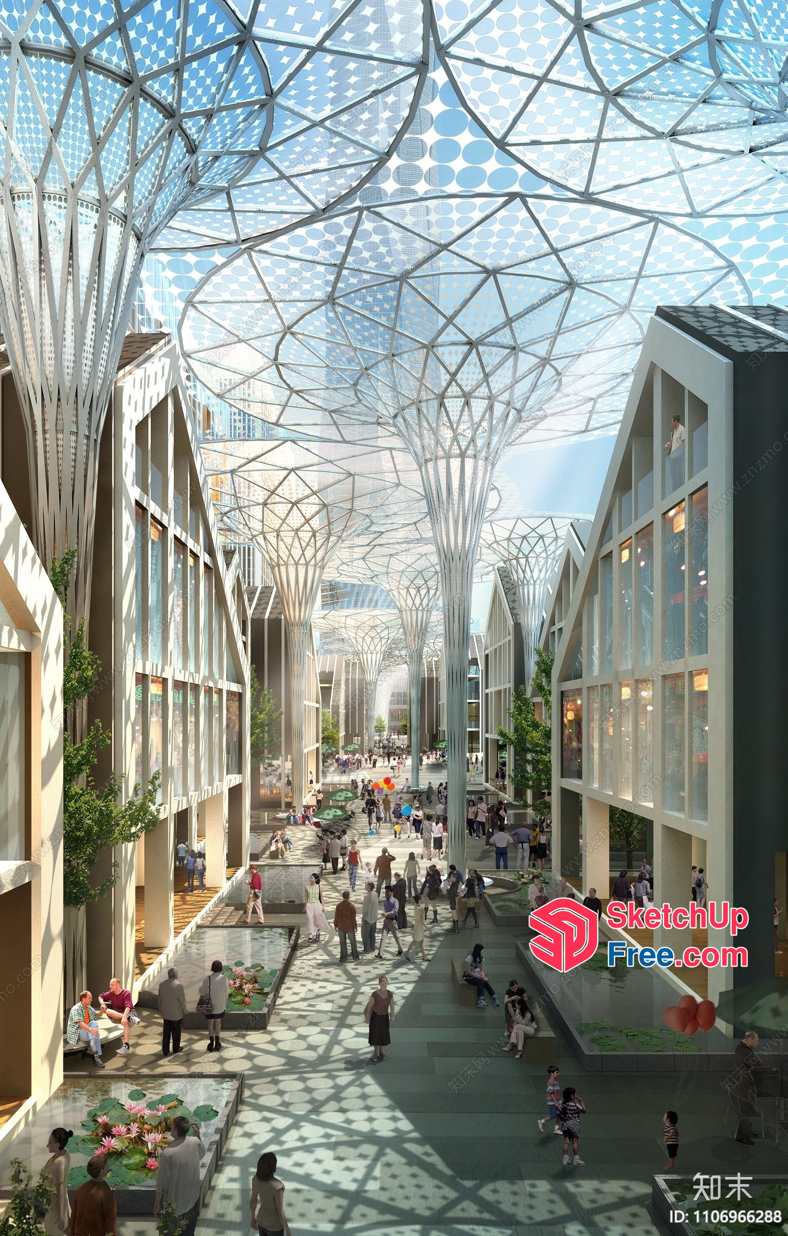 Futuristic Urban Mall Interior 3D SketchUp File
