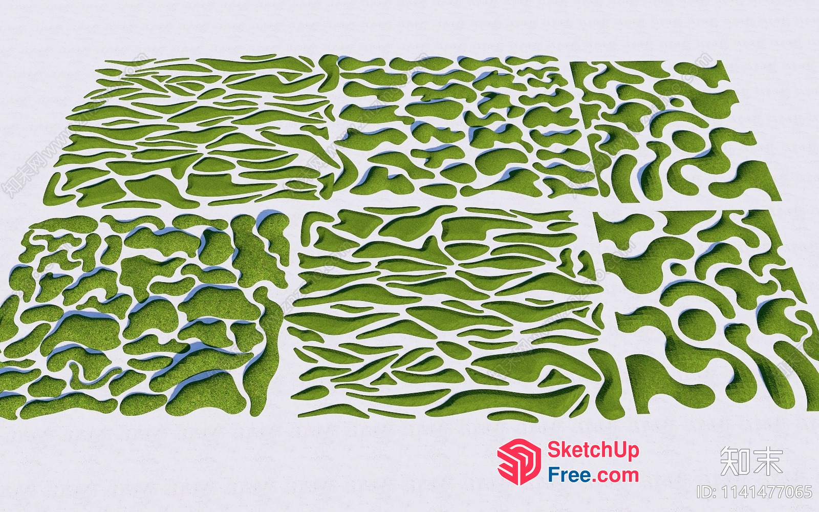 Abstract Green Patterned Design 3D SketchUp File