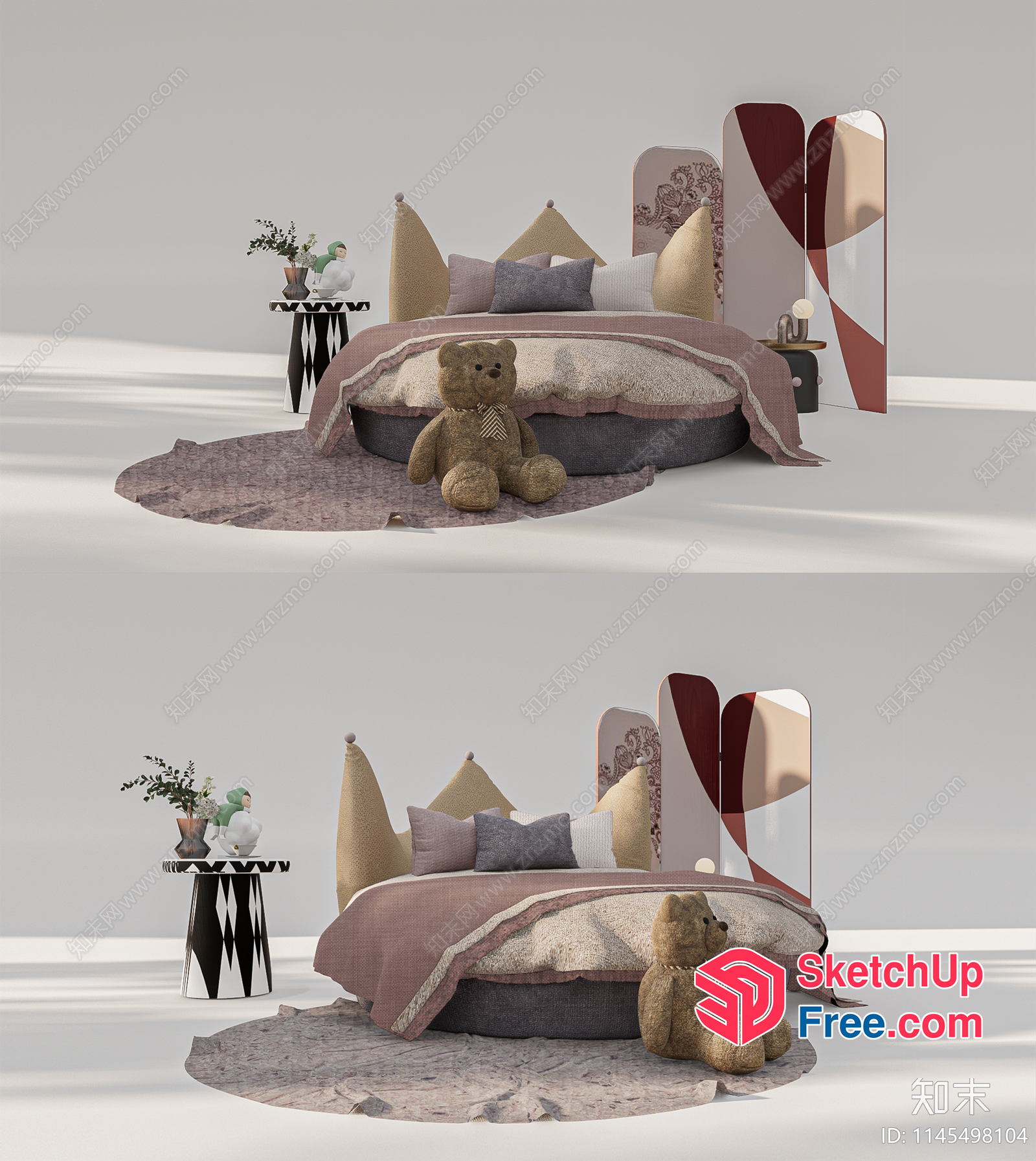 Modern Bed Room Interior 3D SketchUp File