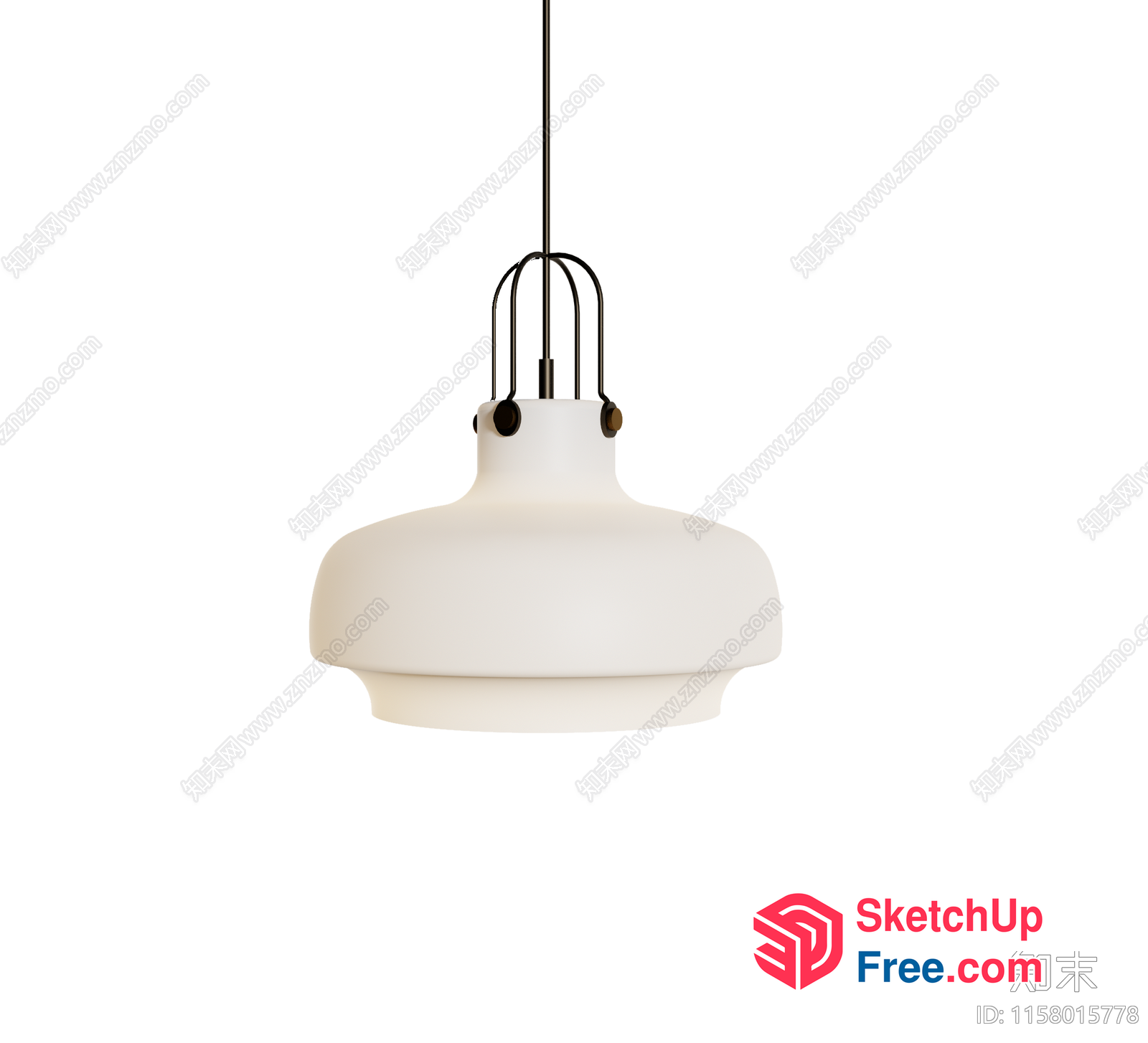 White Pendant Light Fixture 3D SketchUp File