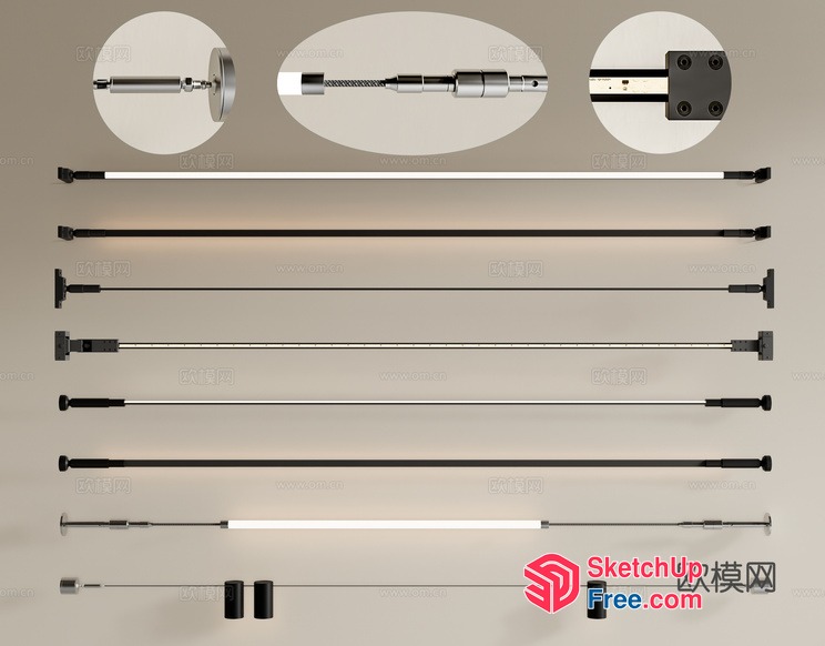 Various Stair Railings And Parts 3D SketchUp File