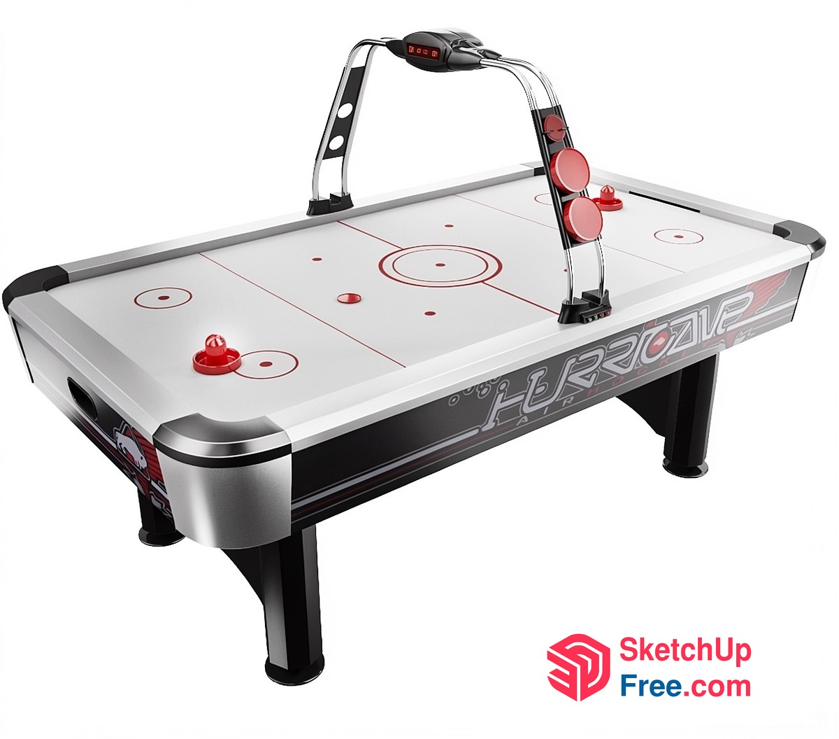 Modern Air Hockey Table With Led Lighting 3D SketchUp File