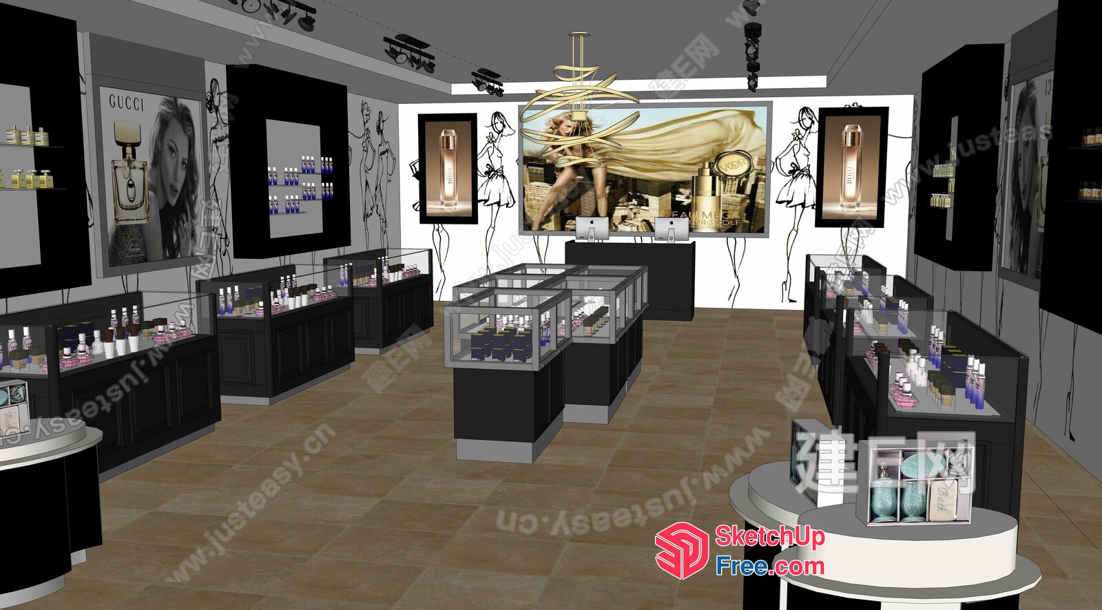Perfume Shop Interior Design 3D SketchUp File