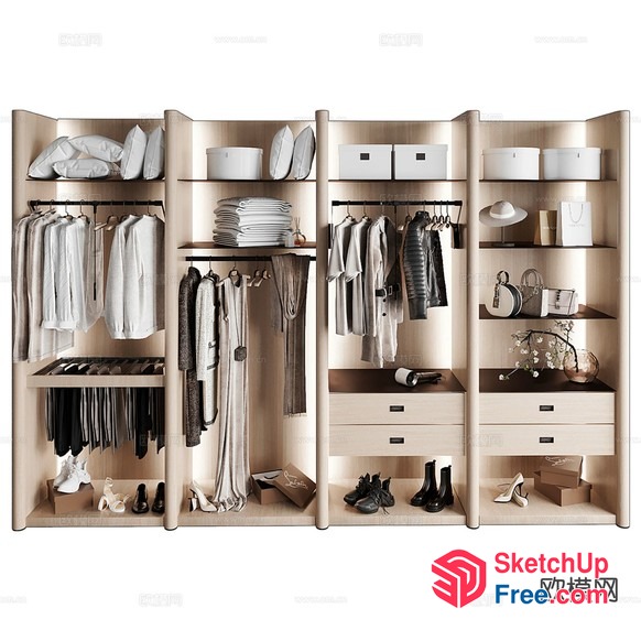 Modern Minimalist Wardrobe Design 3D SketchUp File