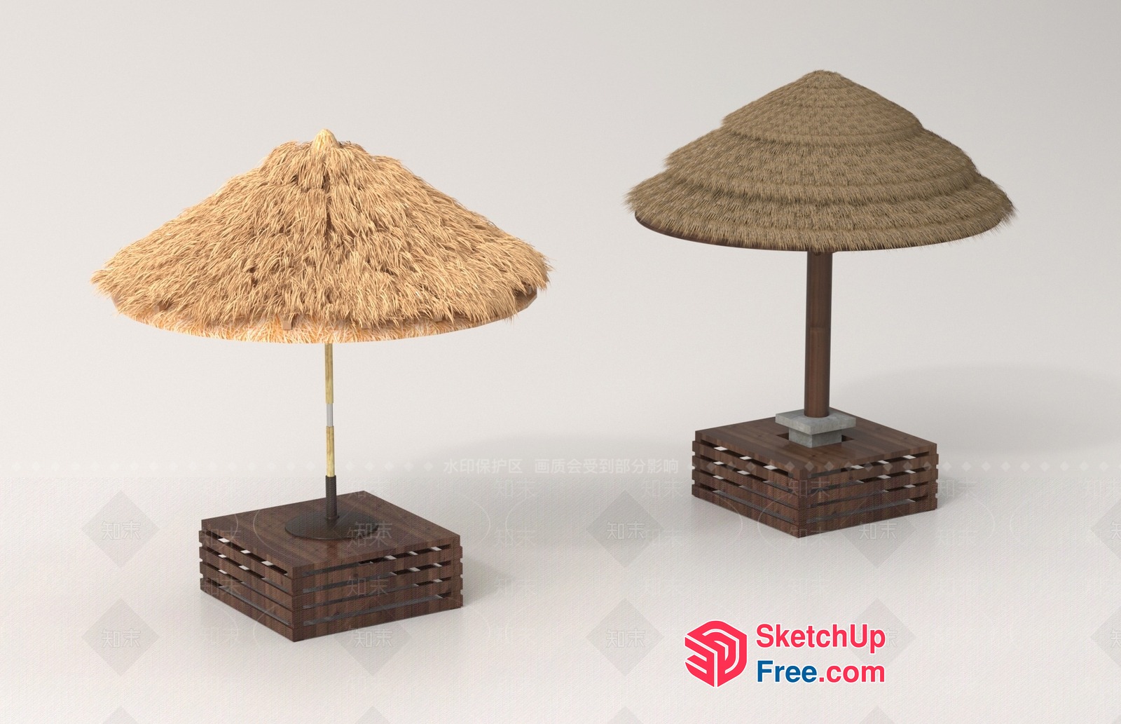 Traditional Asian Style Umbrellas 3D SketchUp File