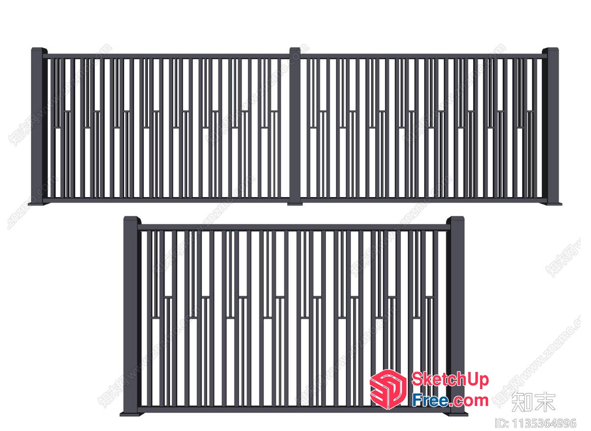 Decorative Metal Railing 3D SketchUp File