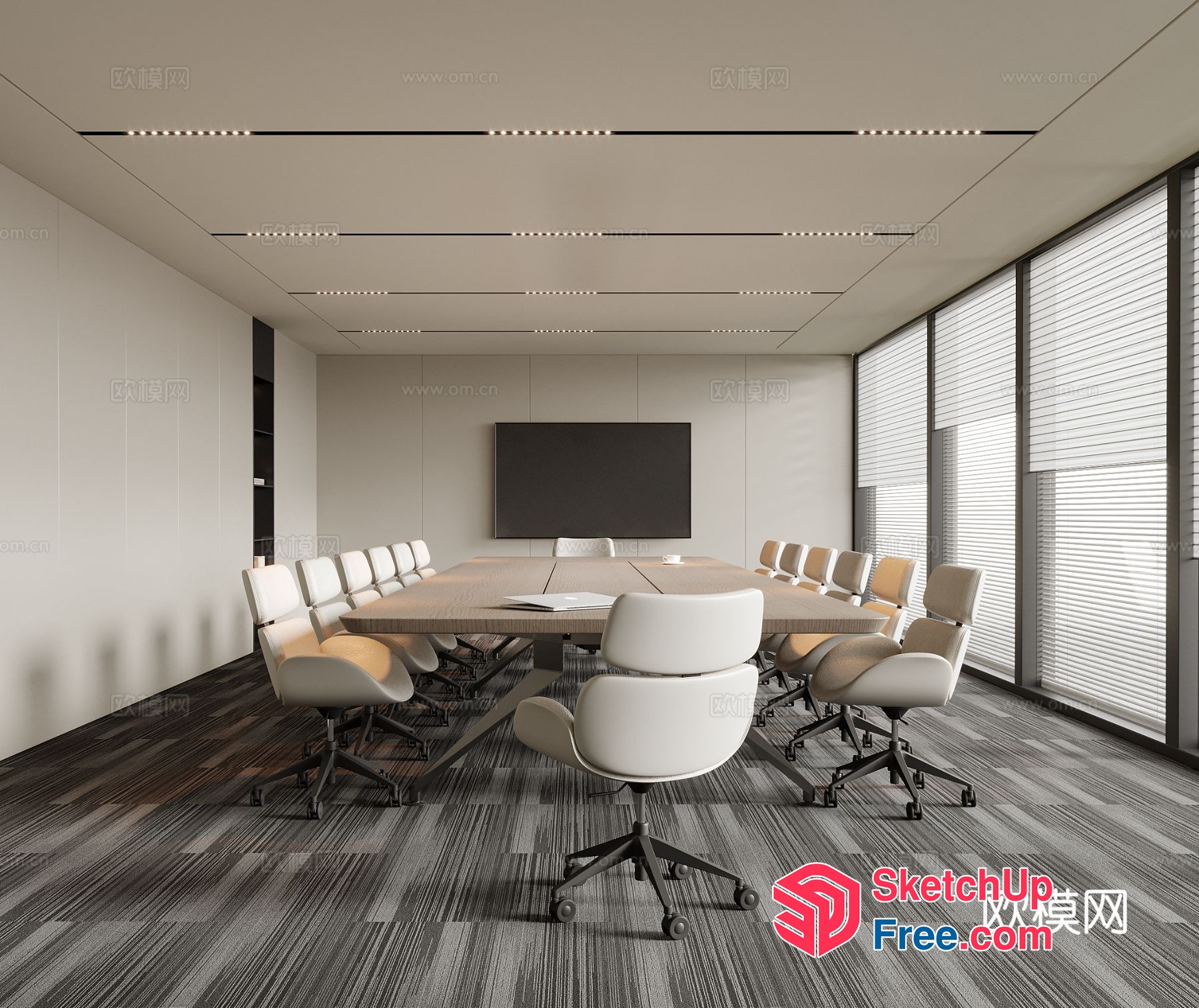 Modern Minimalist Conference Room Interior 3D SketchUp File