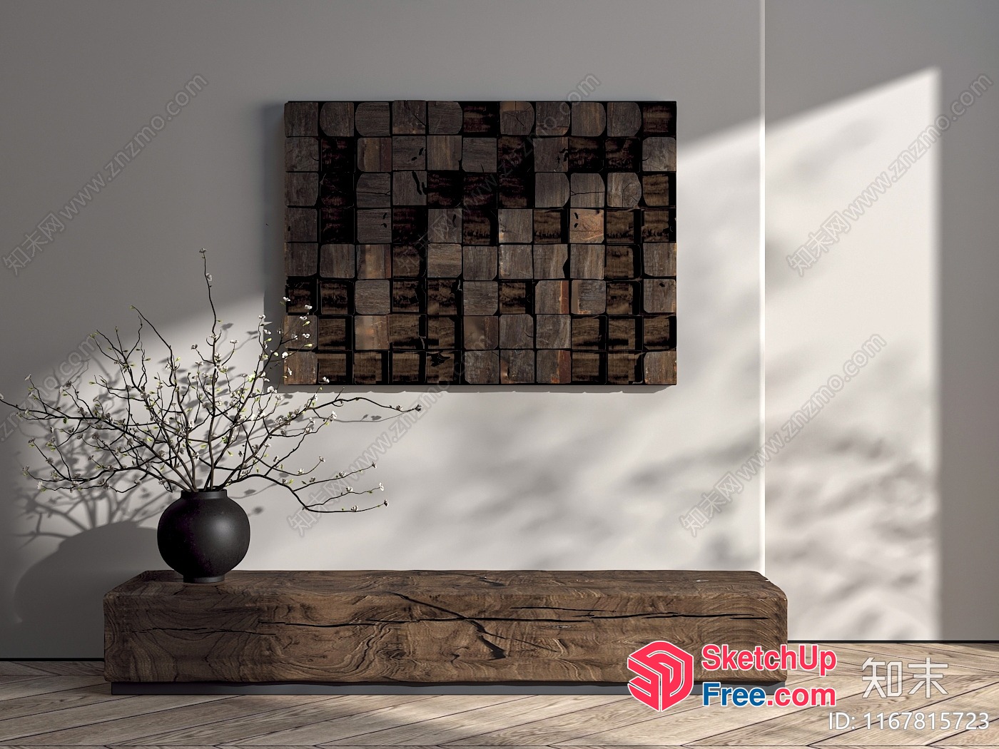 Rustic Wood Paneling And Wooden Furniture 3D SketchUp File