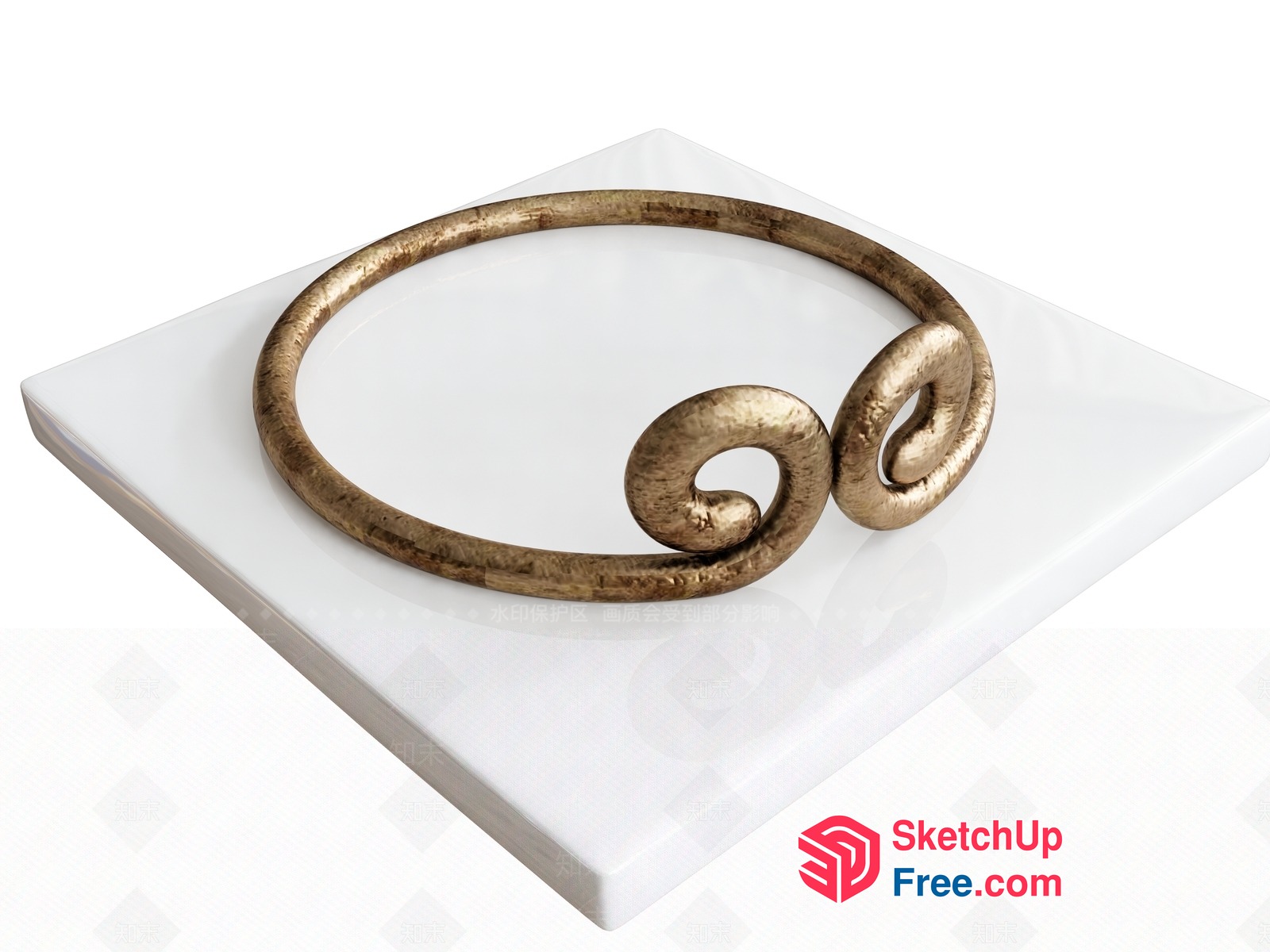 Elegant Golden Spiral Decorative Piece 3D SketchUp File