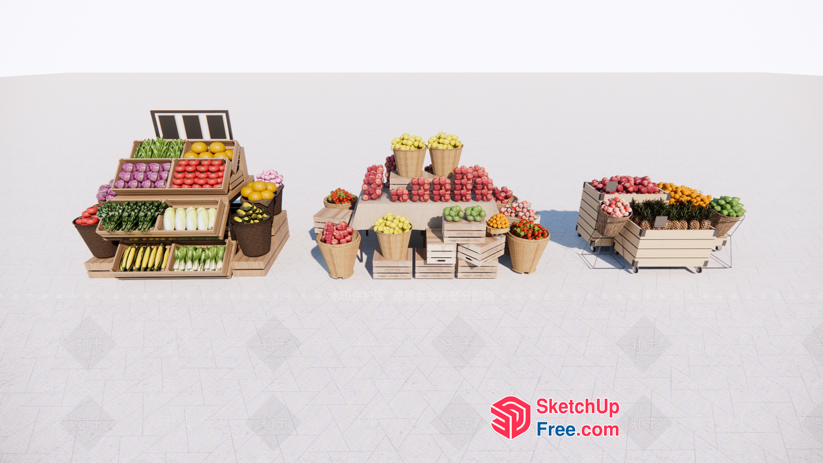 Colorful Produce Display 3D SketchUp File