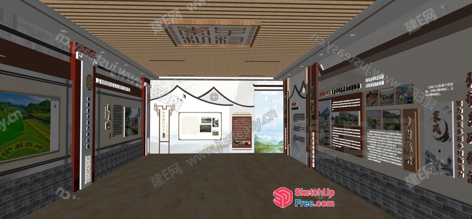 Traditional Chinese Architecture Exhibit Hall 3D SketchUp File