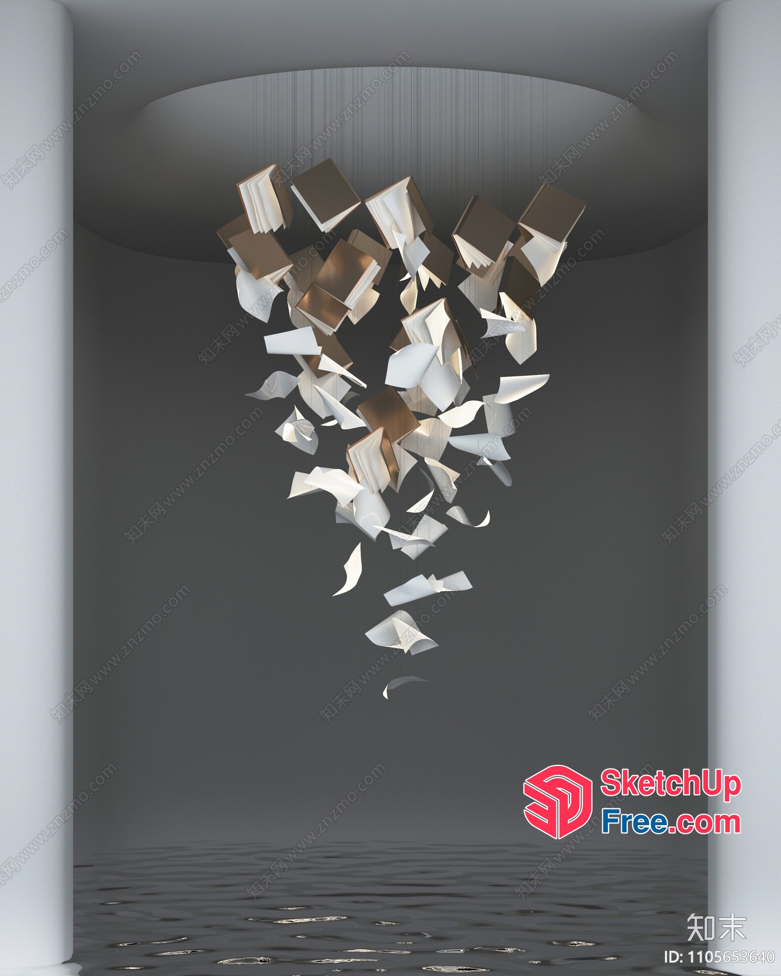 Floating Books In The Air 3D SketchUp File