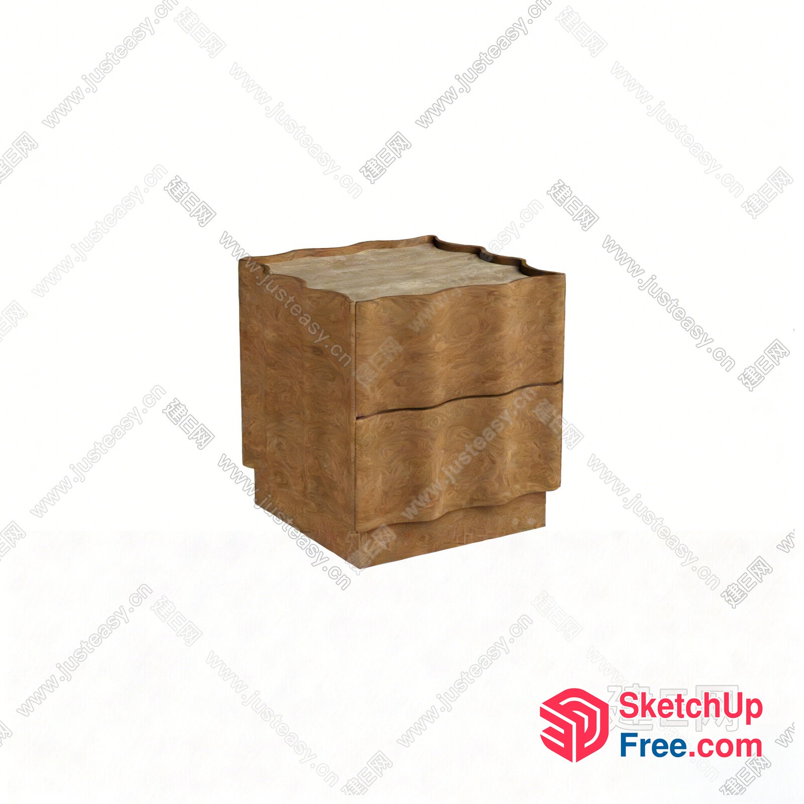 Wooden Side Table With Drawer 3D SketchUp File