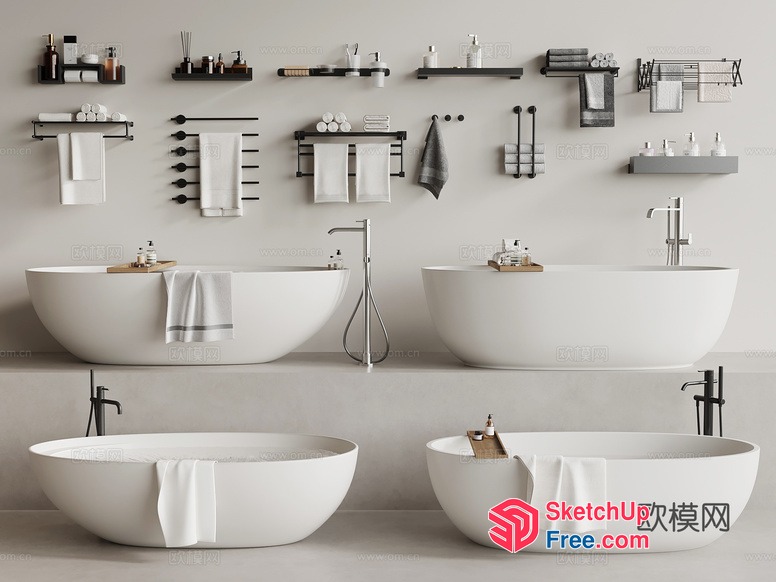 Modern Bathroom Decor Collection 3D SketchUp File