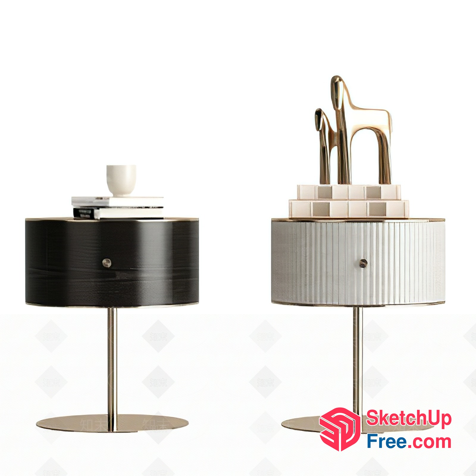 Modern Nightstands With Storage And Decor 3D SketchUp File