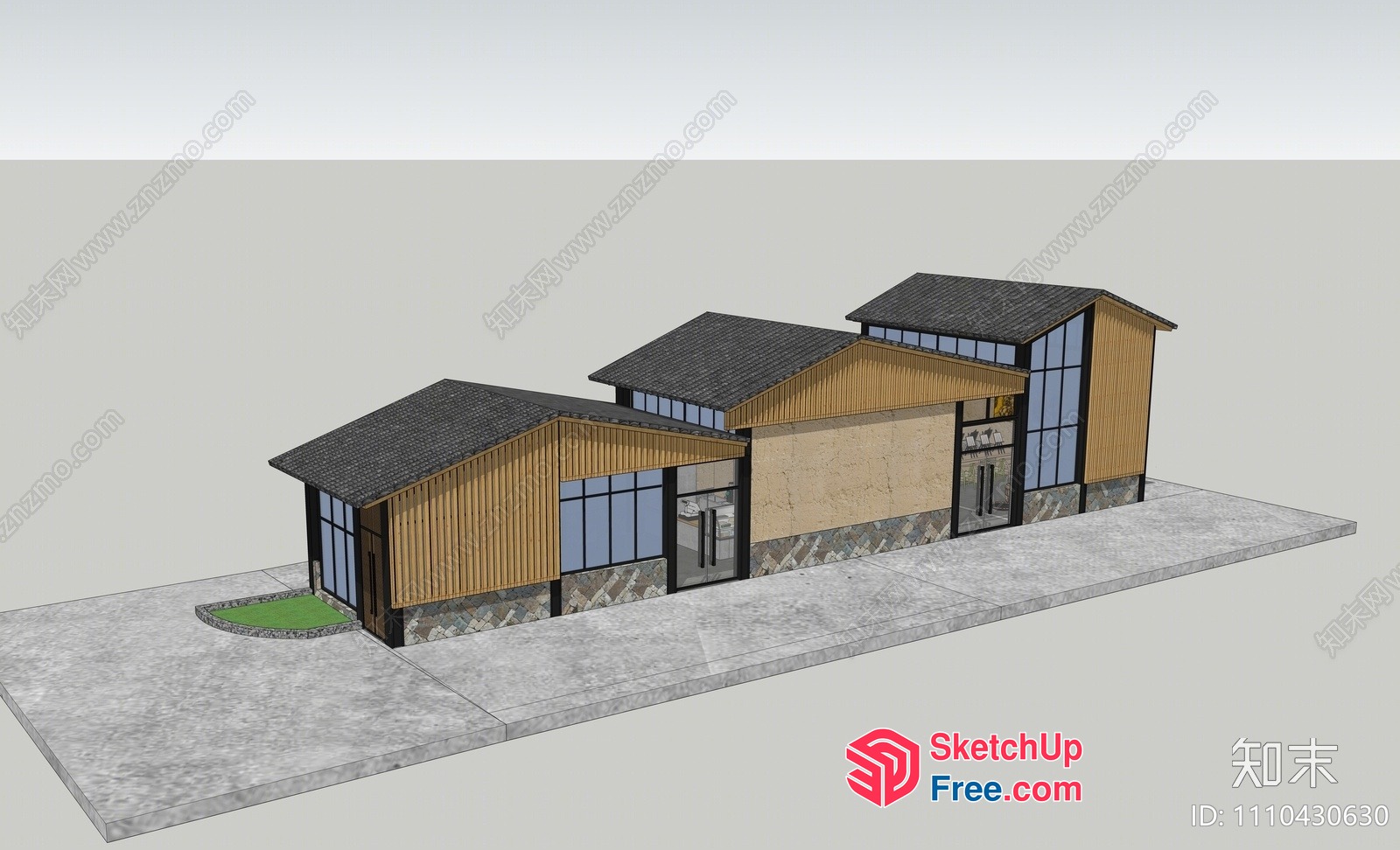 Japanese Style Homestay Exterior 3D SketchUp File