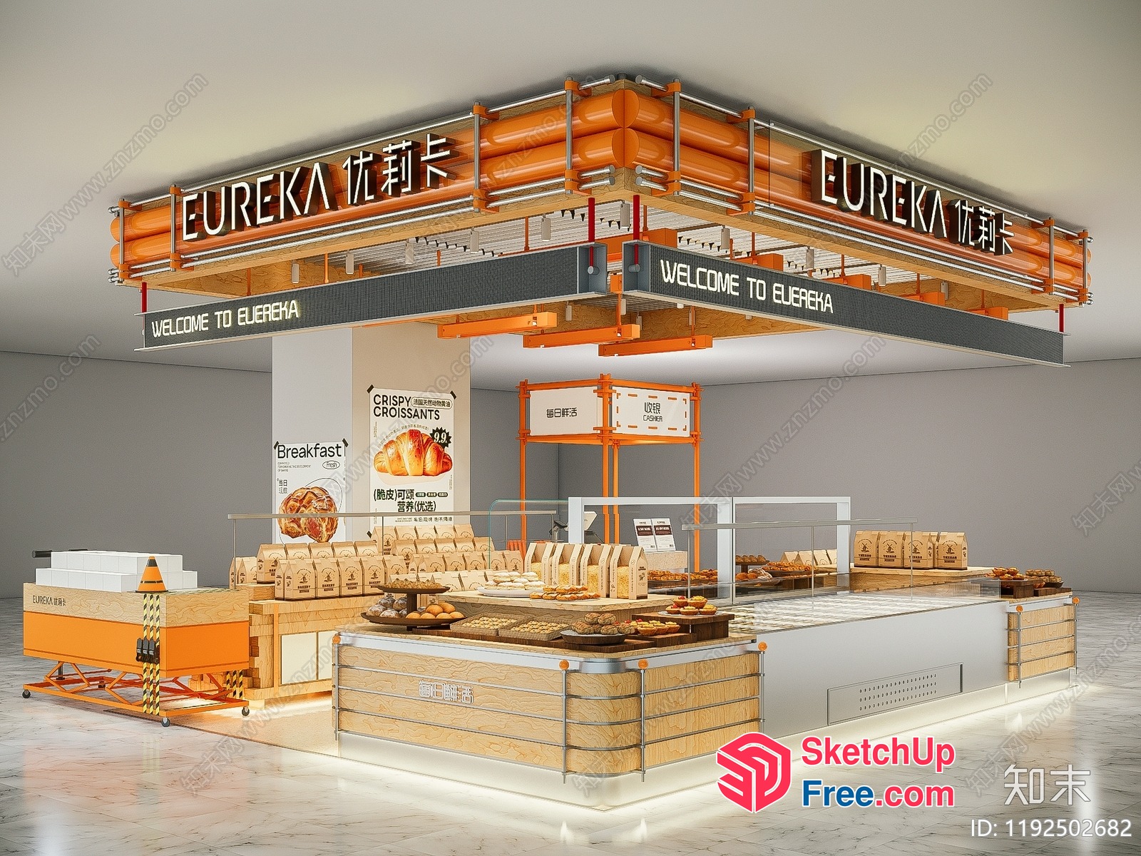 Eureka Bakery Storefront 3D SketchUp File