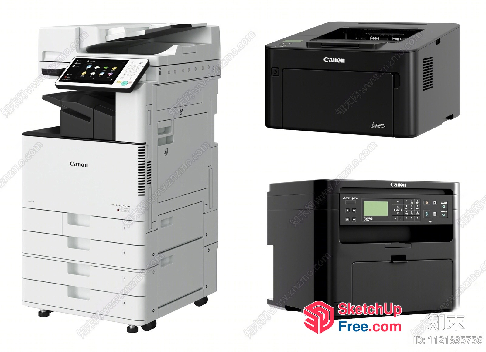 Canon Office Equipment Set 3D SketchUp File