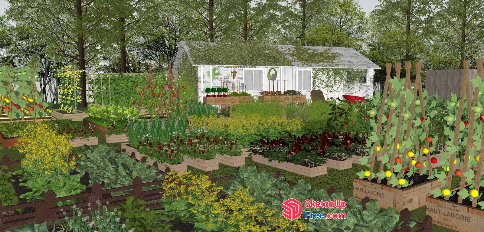 Serene Garden Oasis 3D SketchUp File