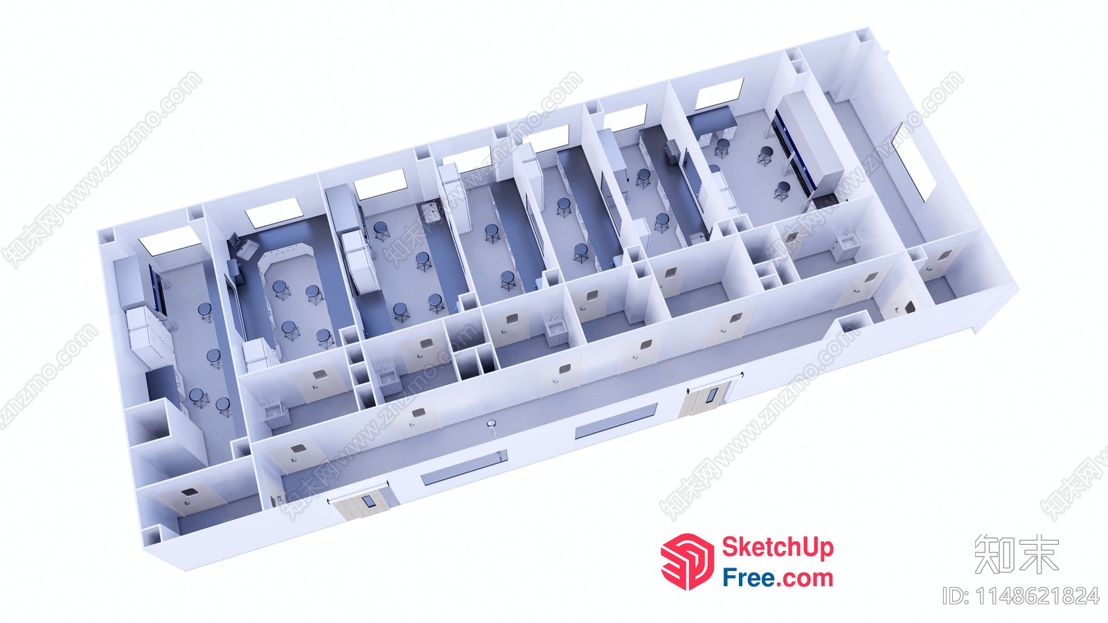 Office Building Floor Plan 3D SketchUp File