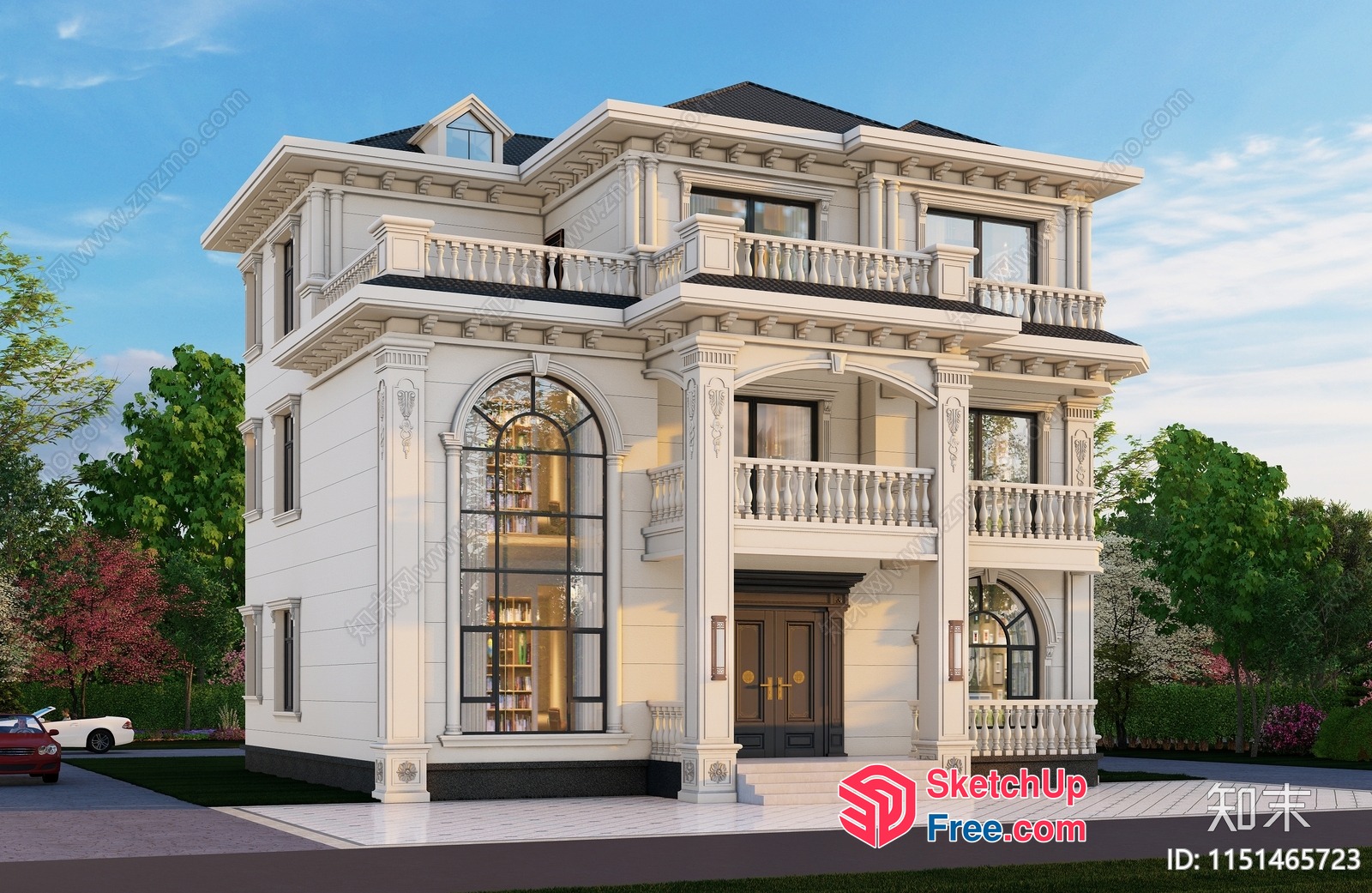 Elegant And Ornate European-Style Villa 3D SketchUp File