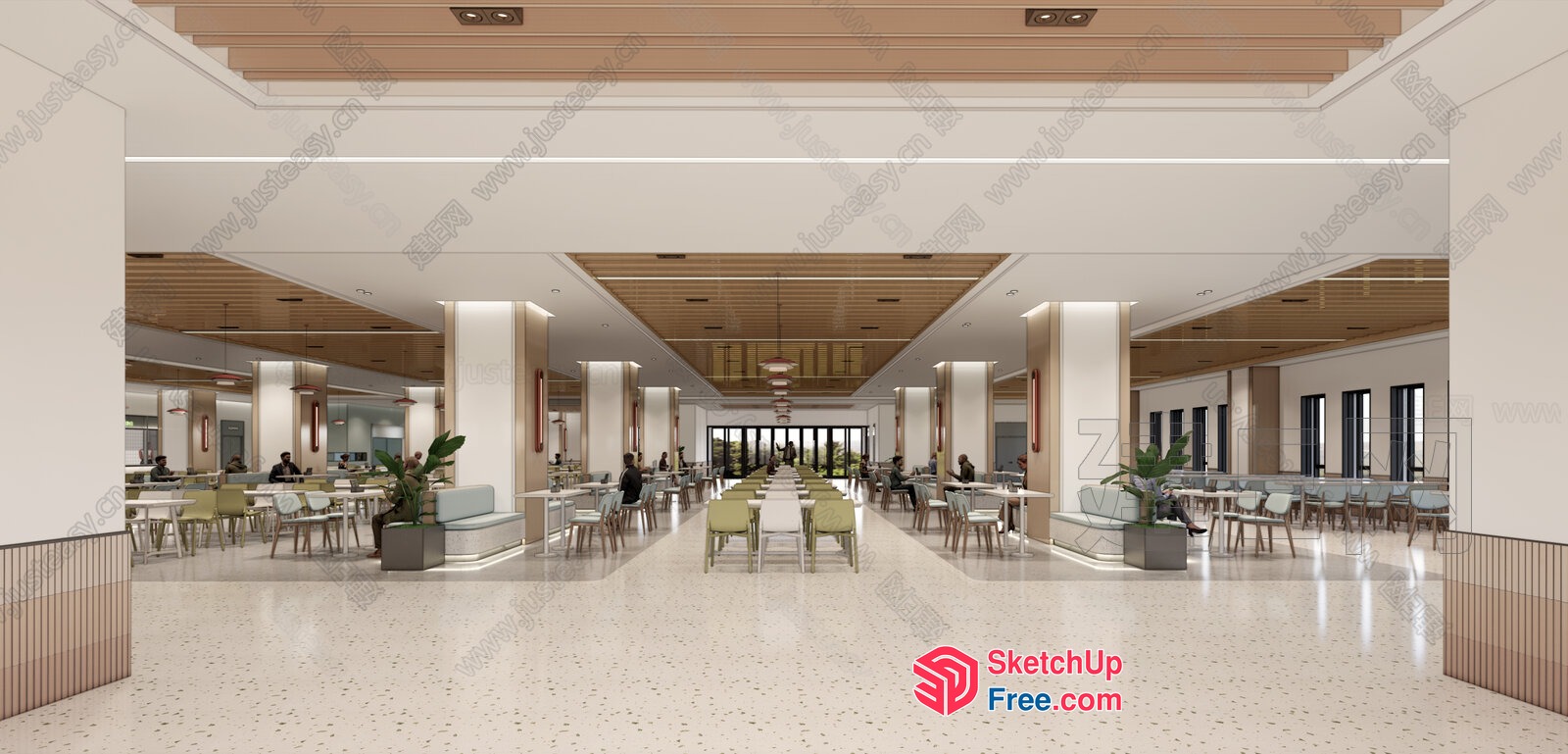 Modern Minimalist Office Space With Neutral Tones 3D SketchUp File